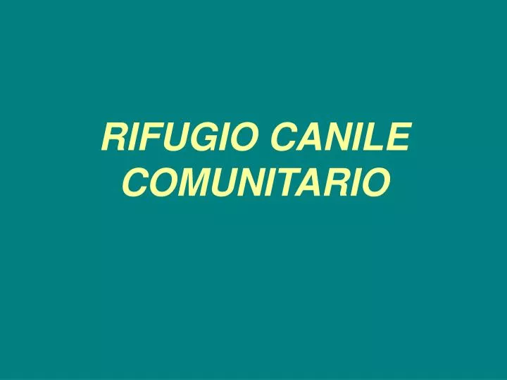 rifugio canile comunitario