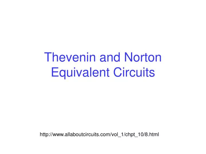 thevenin and norton equivalent circuits