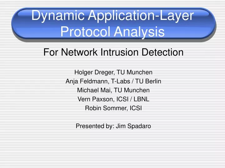 dynamic application layer protocol analysis