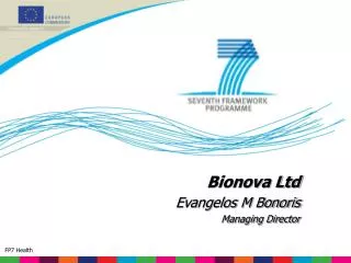 Bionova Ltd Evangelos M Bonoris Managing Director
