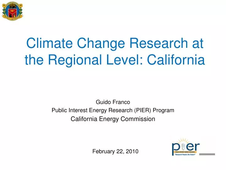 climate change research at the regional level california