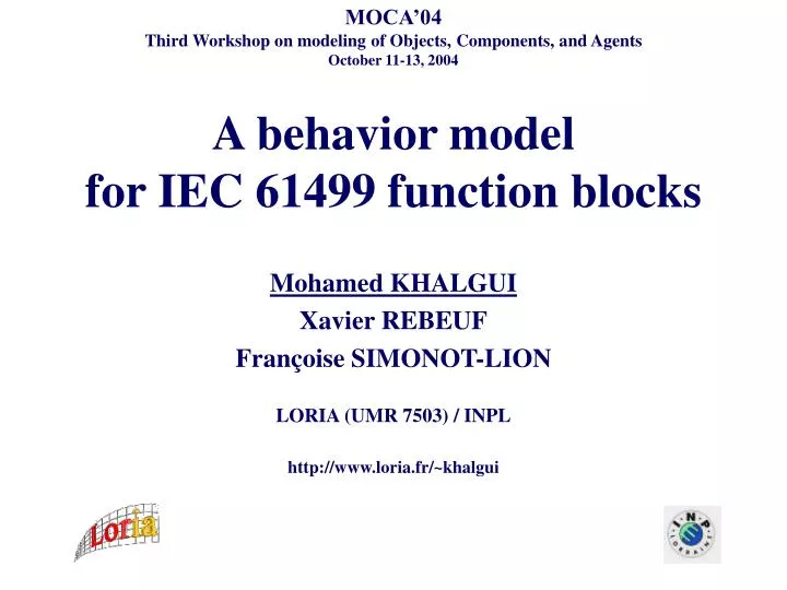 a behavior model for iec 61499 function blocks