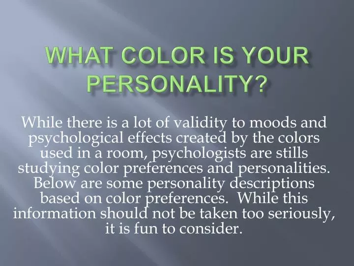 what color is your personality