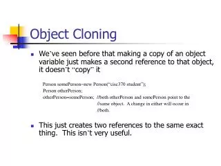 Object Cloning