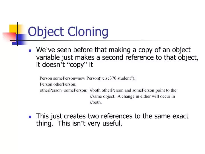 object cloning