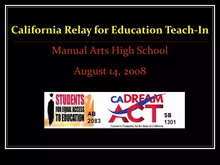 california relay for education teach in manual arts high school august 14 2008