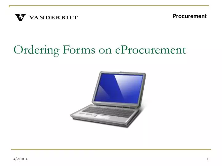 ordering forms on eprocurement