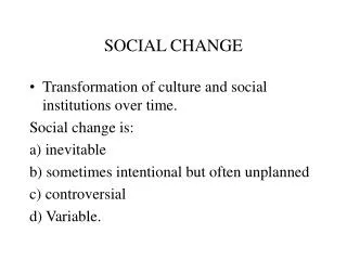 SOCIAL CHANGE