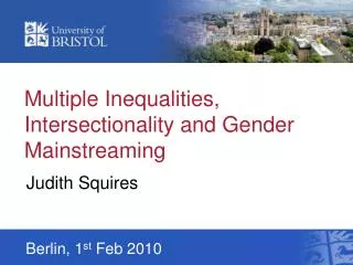 Multiple Inequalities, Intersectionality and Gender Mainstreaming