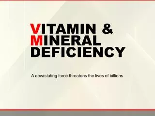 V ITAMIN &amp; M INERAL DEFICIENCY