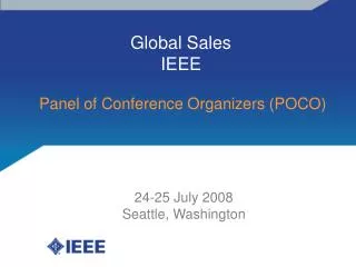 Global Sales IEEE