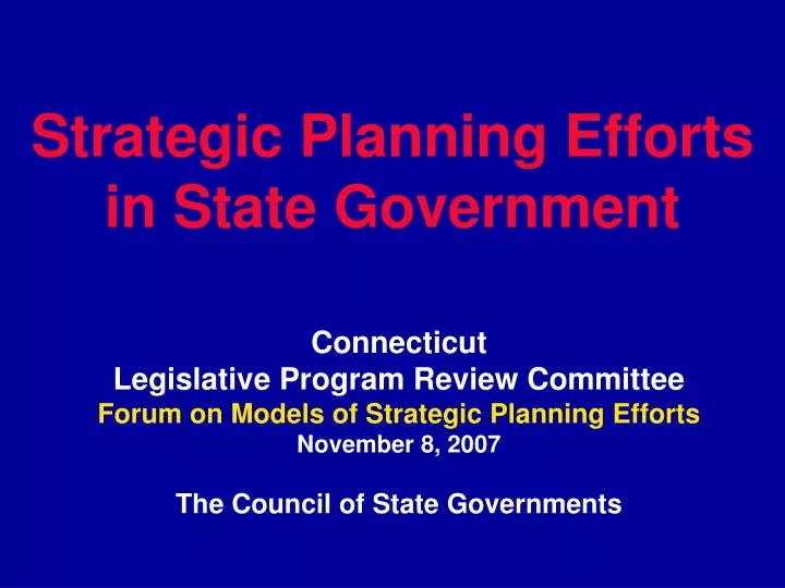 strategic planning efforts in state government