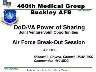 DoD /VA Power of Sharing Joint Venture/Joint Opportunities Air Force Break-Out Session 2 Jun 2009