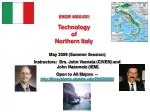 ENGR 4060.001 Technology of Northern Italy