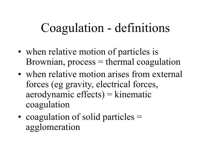 coagulation definitions