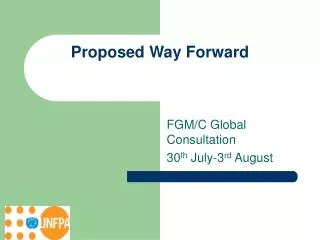 Proposed Way Forward