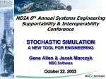 STOCHASTIC SIMULATION A NEW TOOL FOR ENGINEERING Gene Allen &amp; Jacek Marczyk MSC.Software