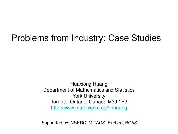 problems from industry case studies