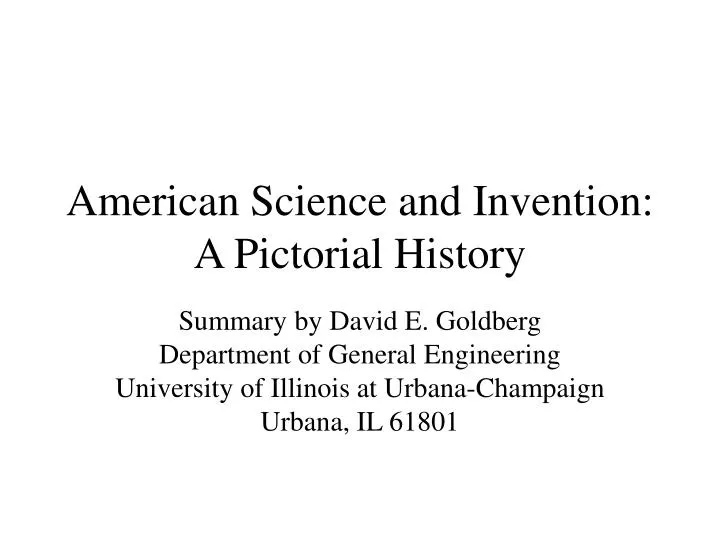 american science and invention a pictorial history