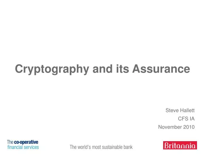 cryptography and its assurance