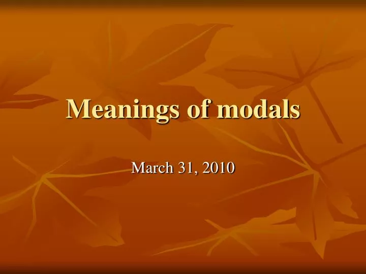 meanings of modals