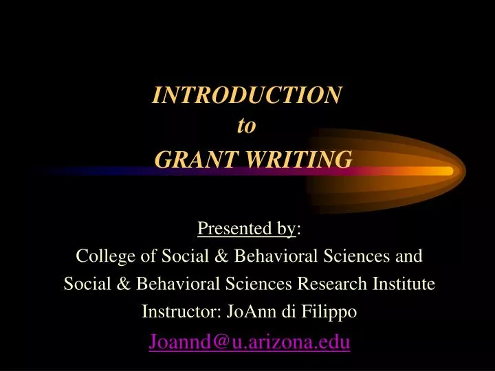 introduction to grant writing