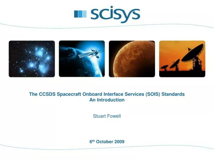 the ccsds spacecraft onboard interface services sois standards an introduction