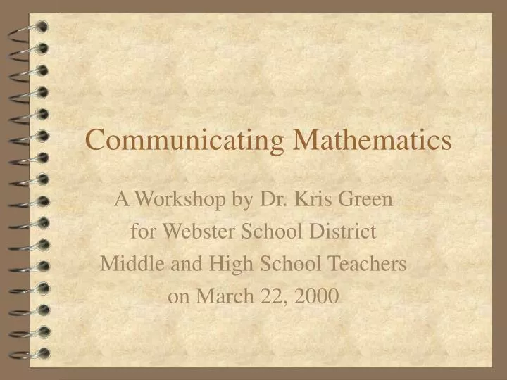 communicating mathematics