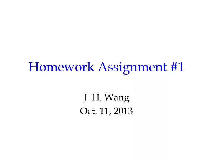 homework assignment 1