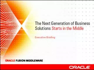 Oracle’s Fusion Strategy Thomas Kurian Senior Vice President Oracle Server Technologies