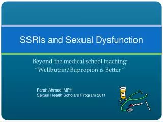 SSRIs and Sexual Dysfunction