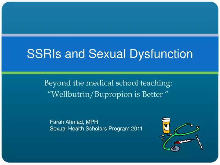 ssris and sexual dysfunction