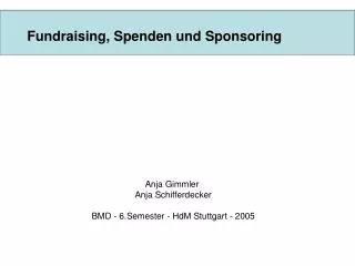 Fundraising, Spenden und Sponsoring