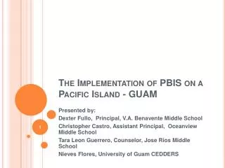 The Implementation of PBIS on a Pacific Island - GUAM