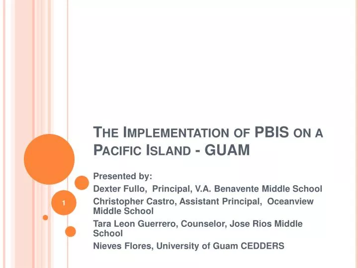 the implementation of pbis on a pacific island guam