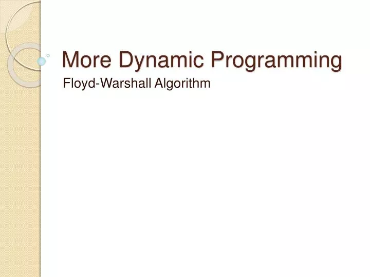 more dynamic programming