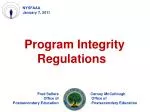 Program Integrity Regulations - slide 1