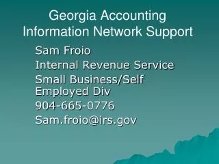 Georgia Accounting Information Network Support