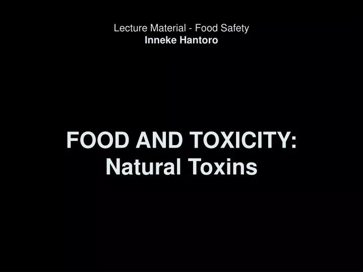 food and toxicity natural toxins