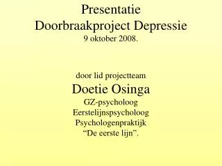 Doorbraakproject Depressie