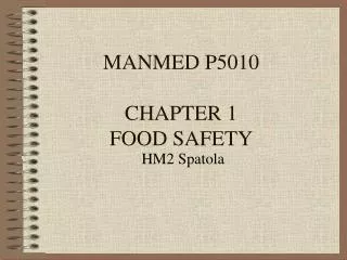 MANMED P5010 CHAPTER 1 FOOD SAFETY