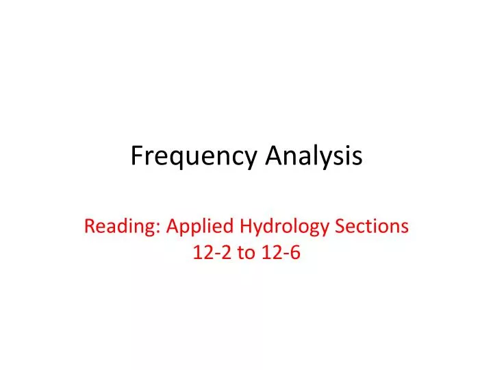 frequency analysis