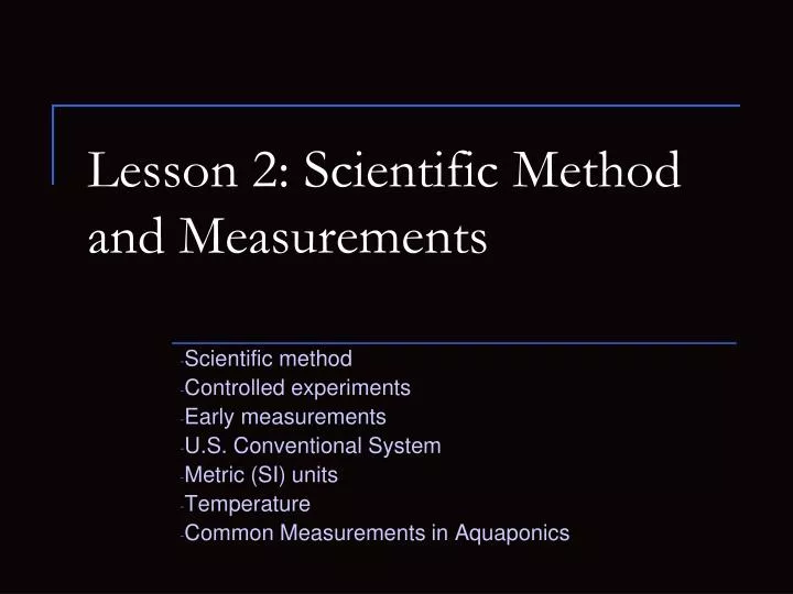 lesson 2 scientific method and measurements