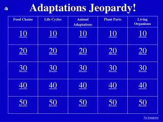 Adaptations Jeopardy!