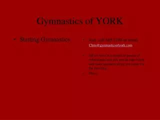 Gymnastics of YORK