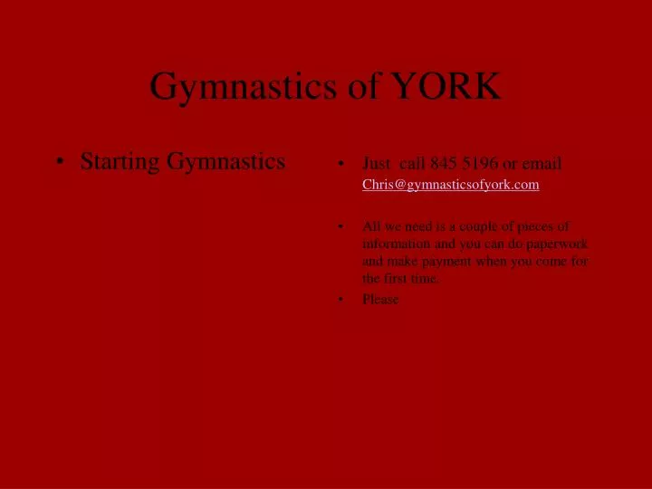 gymnastics of york