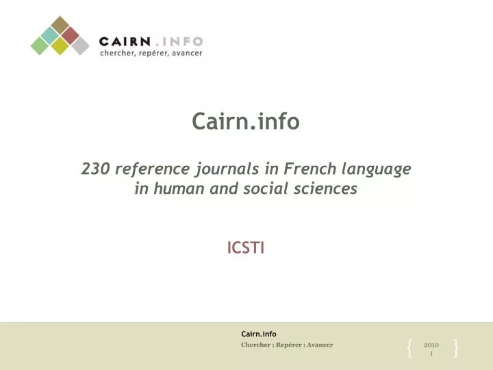 cairn info 230 reference journals in french language in human and social sciences icsti