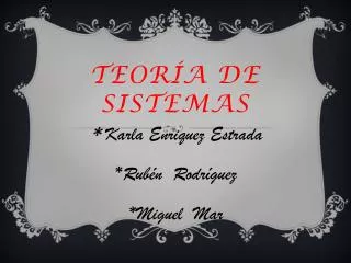 teor a de sistemas