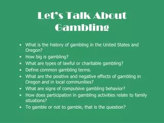 Let’s Talk About Gambling