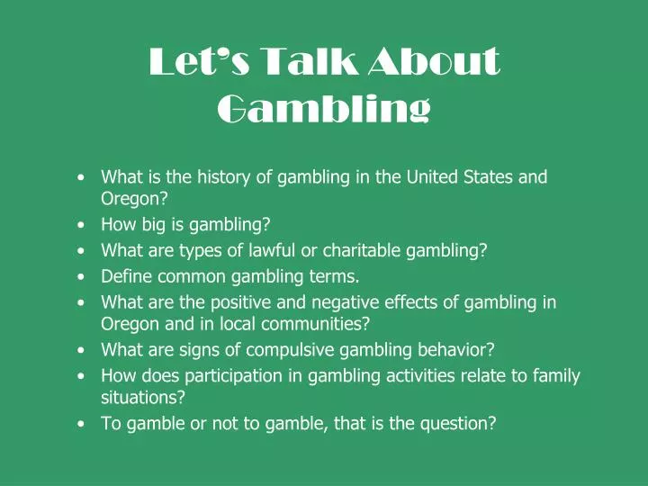 let s talk about gambling